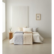 행복한집 에어울 양모 100% 차렵이불 / 겨울이불 / 보온력 우수 /, 베게카바, 그레이