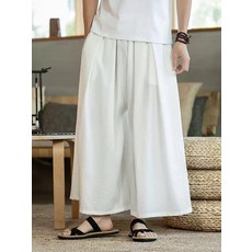 일본 팬츠 하카마 남자 루즈 힙합 검도 치마 홍대 와이드 플레어 통바지 패션 스트릿, 네이비블루(신축성), M