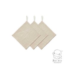 酷咕鴨 KUKU PLUS 雲朵皺布八層紗布手帕【3入】