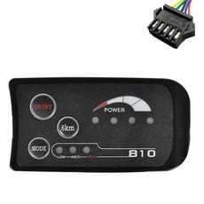 S810 전자 자전거 LED 디스플레이 미터 36V IP65 전기 자전거 전기 자전거 미터를위한 UART 프로토콜, sm 5 핀, 검은색
