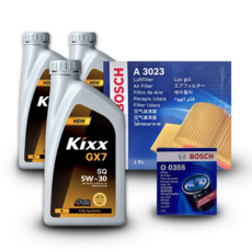 트랙스 크로스오버 (9BQC) 1.2 가솔린 엔진오일세트 킥스 GX7 5W30 (구) G1, 킥스 GX7 5W30 엔진오일세트, 기본세트▶엔진오일세트만 구매하기