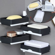 레오큐 무타공 세수비누 거치대 물빠짐 비누 받침대, 1개, 오프화이트