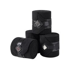 GemRebel 말용 폴로 랩 4팩 부드럽고 통기성이 좋은 플리스 붕대 말 다리 랩 안정적인 사용을 위한 블링 포함 훈련 - 레드 L, M, 블랙