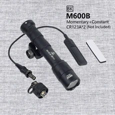 Airsoft SureFire 로고 M600 스카우트 손전등 LED Tatical 사냥 총 무기 라이트 듀얼 기능 압력 스위치, [08] M600B Dual BK, 7) M600B Dual BK