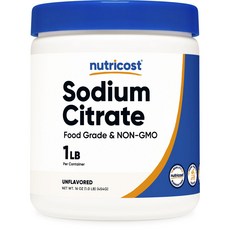 Nutricost 檸檬酸鈉無味, 1個, 454克