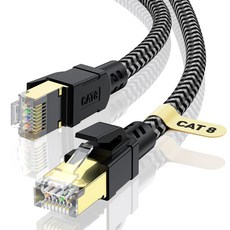 CAT.8 랜선 초고속 인터넷 랜케이블 40Gbps 2000MHz, 5m, 1개, 블랙