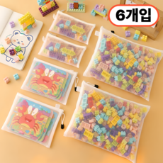 리치라라 깔끔정리 메쉬 파우치 세트, 6개, 화이트 6개, 화이트