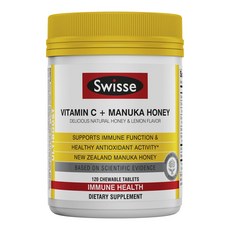 Swisse Ultiboost維他命C+麥盧卡蜂蜜檸檬咀嚼錠, 120入, 1個