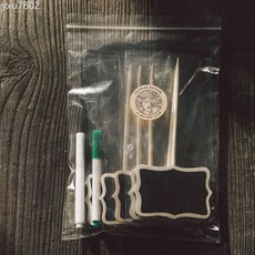 花開了 園藝植物名字標籤插地牌創意木質小黑板插牌/夾牌5個套裝, 黑板標籤-插牌5個套裝