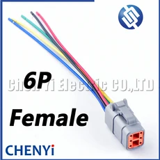 도이치 DTM 시리즈 6 핀 암수 자동차 커넥터 밀폐형 와이어 하네스 플러그 15cm 포함, 02 female, 01 1set with 15cm 20AWG, 1개