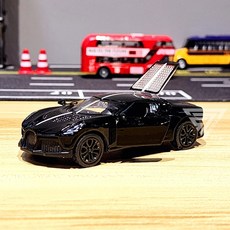 【台灣出貨】1:43合金超跑模型車，仿真警車合金模型，兒童玩具賽車, 【超跑】布加迪-黑, 1個