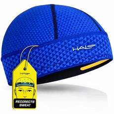 Halo Headband 새로운 스컬 캡 궁극의 땀 전환 땀 흡수 경량 통기성 메시 드라이라인 헬멧 라이너 남성 및 여성용 러닝 사이클링 블루