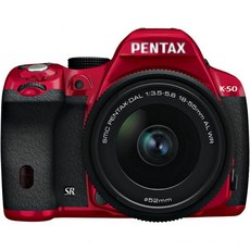 펜탁스 K-50 16메가픽셀 디지털 SLR 카메라 키트 와 DA L 18-55mm 방수 방진 f3.5-5.6 렌즈 검정색, DA L 18-55mm WR f3.5-5.6 Lens, Red