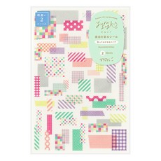 日本 MIDORI Yururogu 裝飾貼紙 2入, 1個, 膠帶圖案