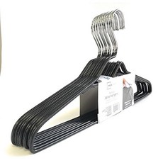 Mainstay s 미끄럼 방지 헤비 와이어 옷걸이 10개 블랙, Mainstay s 미끄럼 방지 헤비 와이어 옷걸이,