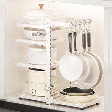 가남 후라이팬 정리대 다용도 프라이팬 선반, 흰색, 1개, 5단