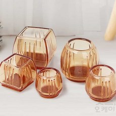 바닥 긁힘 소음 방지 의자 투명 캡 발커버 의자발커버 의자신발 다리, 투명캡 대(오공)각, 1개