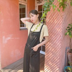 TRUDA GIRL 休閒棉質寬鬆連身吊帶褲