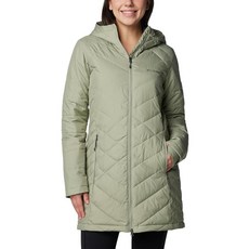 Columbia Womens Heavenly Long Hooded Puffer Jacket Stone Green Medium 165447