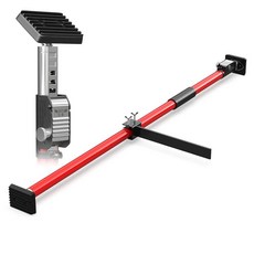 3-H 트럭 카고 바 조절 가능한 서포트 폴 올 메탈 1팩 캐비닛 잭 카고 네트 오거나이저 및 디바이더 바가 있는 트럭 베드 디바이더 - 밴 SUV 및 트럭용 로드 락, 레드 1개 & 바