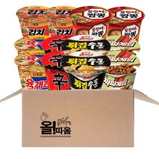큰컵라면 기획세트 6종 12개 1호(농심 신라면 튀김우동 짜파게티 육개장 오징어짬뽕 김치) 2개씩, 1개