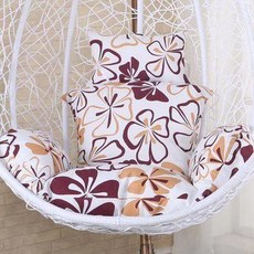 라탄 그네의자 쿠션 그네 매트 전용 휴식 세탁가능 행잉체어 A타입 빈백 북유럽 흰색 푹신, Q26나비