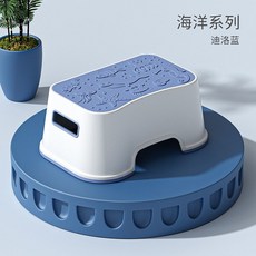 兒童防滑洗手腳凳 嬰兒浴室馬桶墊腳凳 安全護理鋼琴低凳, 5.海洋系-藍色