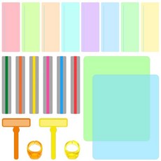 어린이용 난독증 독서 도구 20개 세트 색상별 강조선 4가지 크기 읽기 추적기 ADHD 형광펜