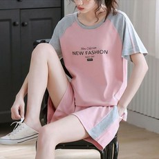 AREVI여름 여자 트레이닝복 세트 일상 캐주얼 트랜드 라운드넥 반팔 반바지 세트 루즈핏