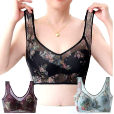 리온드 압박없는 세상편한 노와이어 망사 탄탄 브라 3종세트