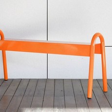 정원 발코니 벤치 긴의자 공공장소 펜션 테라스 색상 의자 야외 철제 스 흰색 맞춤 엔틱, 오렌지90 x 35 x 56cm