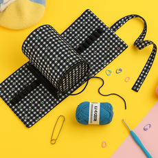 위시피키 코바늘 대바늘 실정리 수납 뜨개질 보관가방, 1개, 블랙