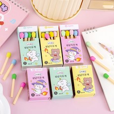 복[WL]귀여운 성냥지우개 (8pc) x 3(박스), 랜덤 발송, 성냥지우개(8pc) x 3