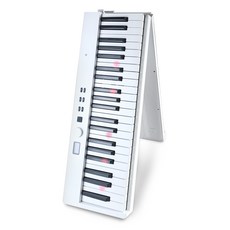 【KONIX】88鍵摺疊式電子鋼琴 Midistorm 2024版 LED智慧燈光學習 可攜式電子琴 摺疊數位鋼琴 MIDI鍵盤魔光琴, 白色, 1個