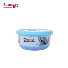 SuperBO 不鏽鋼隔熱碗 兒童卡通隔熱碗 雙層不鏽鋼碗 寶寶碗 學習碗 兒童餐具, 1個, 400ml(史迪奇)