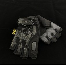 자전거 장갑 소가죽 전술 스포츠 스키 풀핑거 통기성, 1개, 하프핑거 블랙