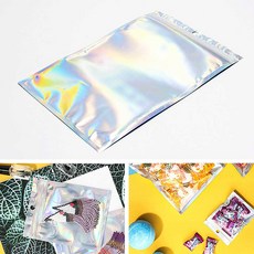 홀로그램 선물 포장 지퍼백 걸이형 간식 악세서리 화장품 소분 봉투