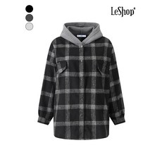 르샵 여성 셔츠 데일리 심플 코디아이템 겉기모 겨울 체크 후드 BPABL011ADH5736839