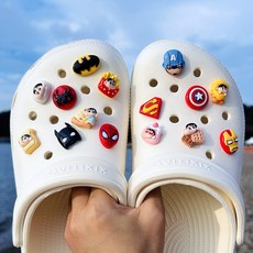 동행 짱구와슈퍼히어로 파츠 15pcs 귀여운 캐릭터 슬리퍼 꾸미기 DIY 악세사리