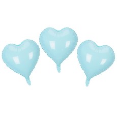 하트풍선 은박(45cm) 웨딩촬영 풍선 장식 파티용품 [에브리띵스마일] 1103, 3개, 파스텔 스카이블루