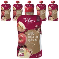 플럼오가닉스 어린이 스무디, 사과 + 건포도 + 퀴노아(Apple + Raisin + Quinoa), 99g, 6개