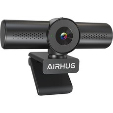 AIRHUG 4K 30fps 웹캠 - 6MP 센서 PF 오토포커스 자동 조명 보정 듀얼 전방위 마이크 스트리밍 카메라용 63 포커스 뷰 내장 프라이버시 커버 WindowsMac용