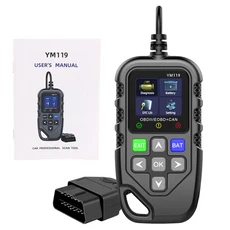 차량 정보 읽기 다국어 obdii 스캐너 YM119 자동차 자동 진단 도구 모든 obd2 코드 리더 작동, YM119 black