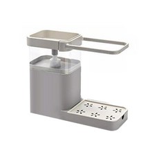 키밍 주방 디스펜서 행거 펌프형 세제통 행주걸이, 그레이, 1개