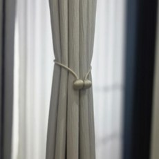 커튼 타이백 자석 고정끈 세트 홀더 커튼정리 커튼핀, 강력자석, 베이지, 1개