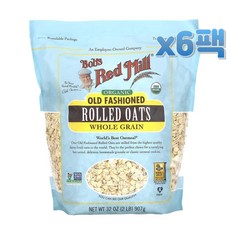 Bobs Red Mill 밥스레드밀 오가닉 올드 패션드 납작귀리 907g x6봉, 6개