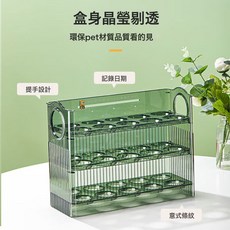 DIU 雞蛋收納盒冰箱側門收納架廚房蛋託保鮮盒子雞蛋盒自動回彈側面, 1個, 如圖