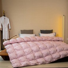 거위털 호텔 구스이불 폴란드 한파용 침구 사계절용 이불 구스다운, 트위스트 패턴 핑크