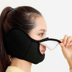 귀마개마스크 풀커버 도톰 귀마개 커플 방한 용품 따듯한 마스크, 로즈핑크