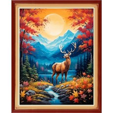 초보자를 위한 레드싱 스탬핑 크로스 키트 자수 다양한 패턴 스타터 DIY 프린트 바늘 포인트 11CT - 피콕 플라워 16x20 인치, Arts patterns30, 1개